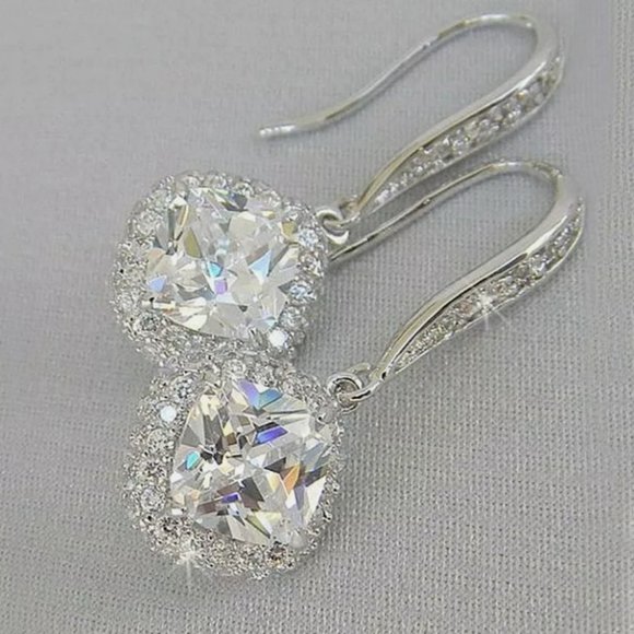 Brand new 925 silver Diamond dangle earrings - Picture 4 of 4